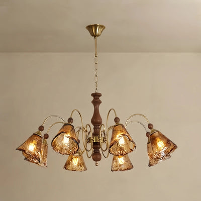 Irondale Vintage Multi-Light Ceiling Light — Metal with Copper & Walnut for Dining Room/Living Room