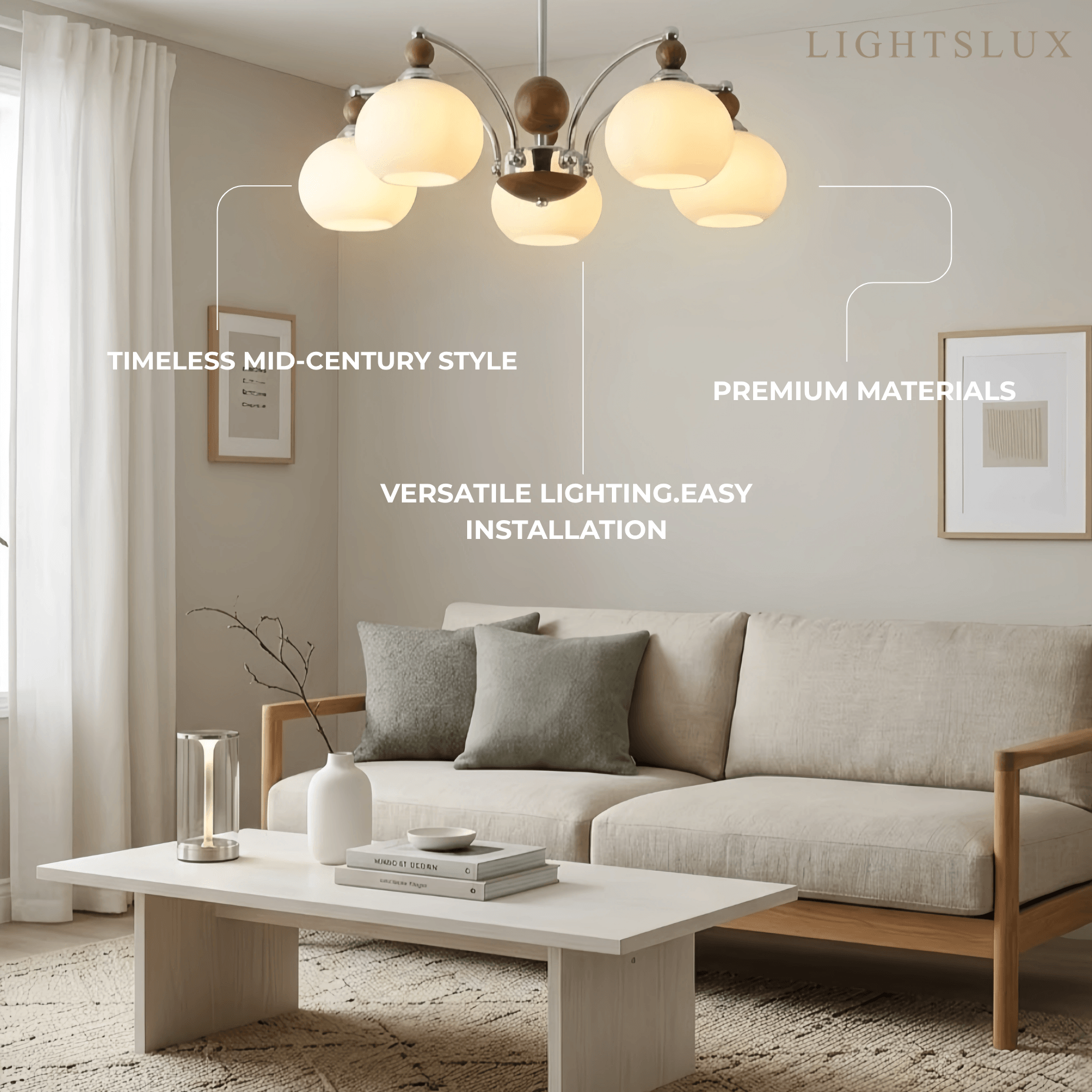 Contemporary Chandelier -- Glass & Iron & Wood for Dining Room