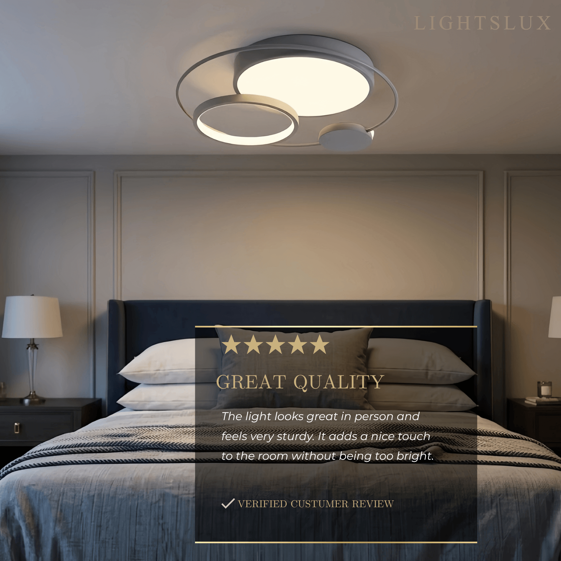 Modern Flush Mount Ceiling Light -- Acrylic Black-White Mix