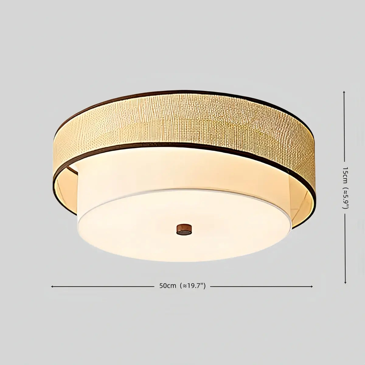 Vivara Natural Rattan & Fabric Ceiling Light 