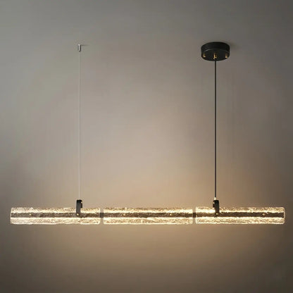 Modern Linear Pendant Light — Metal & Glass for Dining Room Kitchen Island Conference Room Living Room