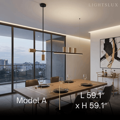 Contemporary Ceiling Light — Metal & Acrylic with Gold or Black
