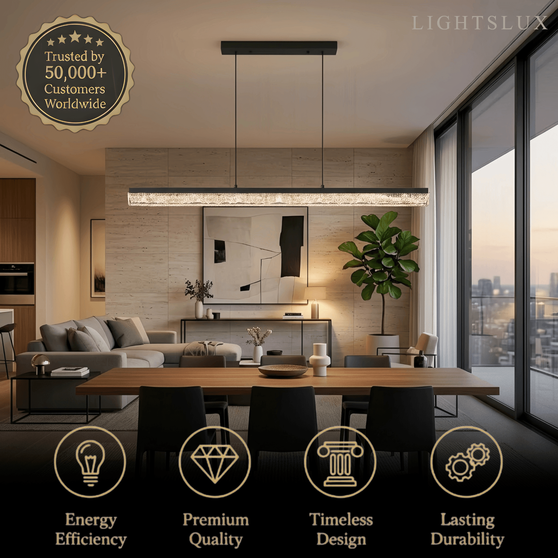 Vivara Minimalist Linear Pendant Light 