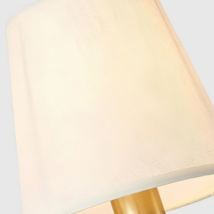 Lunara Classic Brass Wall Lamp with White Fabric Bell Shades – for Bedroom or Living Room