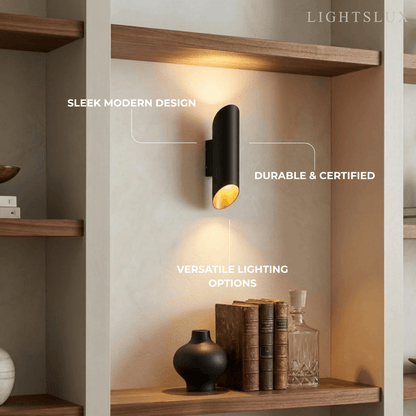 Modern Wall Lamp — Metal & Aluminum Black & Goldba