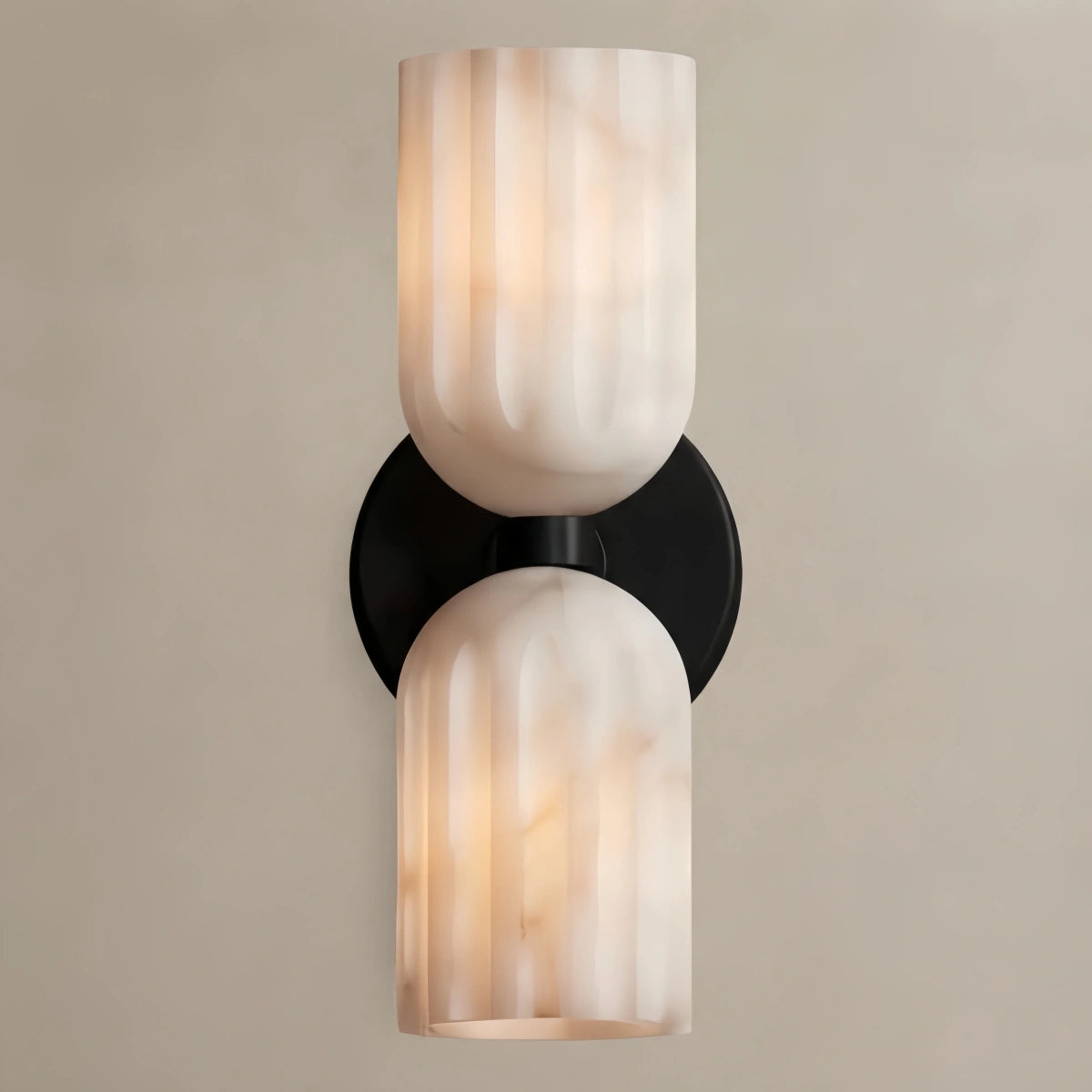 Lunara Minimalist Wall Lamp — Brass & Alabaster for Indoor