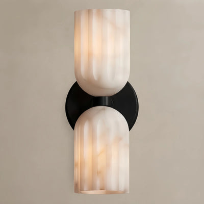 Lunara Minimalist Wall Lamp — Brass & Alabaster for Indoor