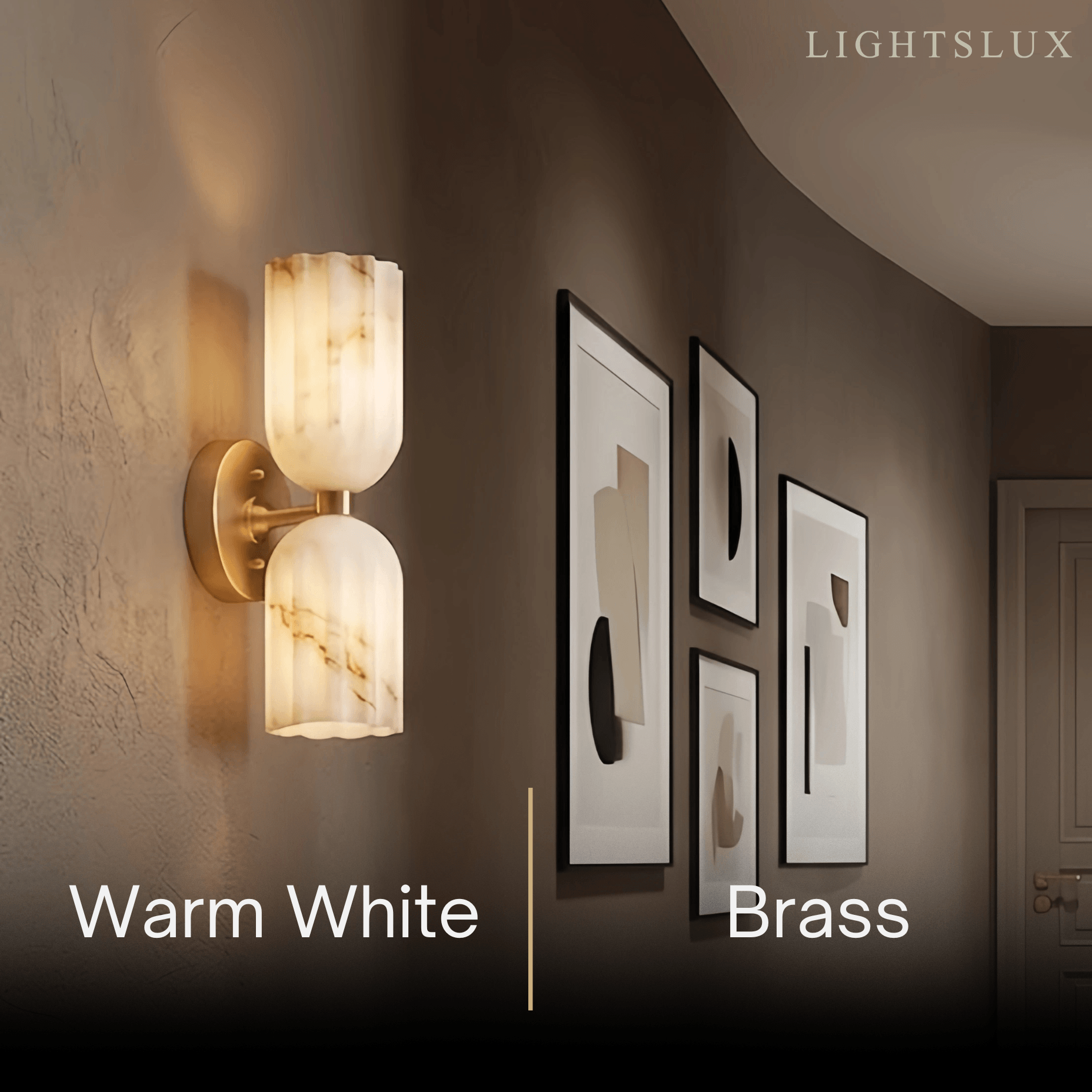 Minimalist Wall Lamp — Brass & Alabaster