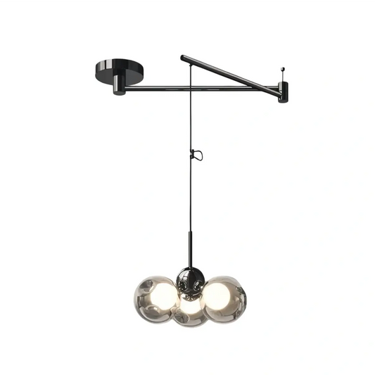 Modern Pendant Light — Carbon Steel & Glass Black Smoke Grey