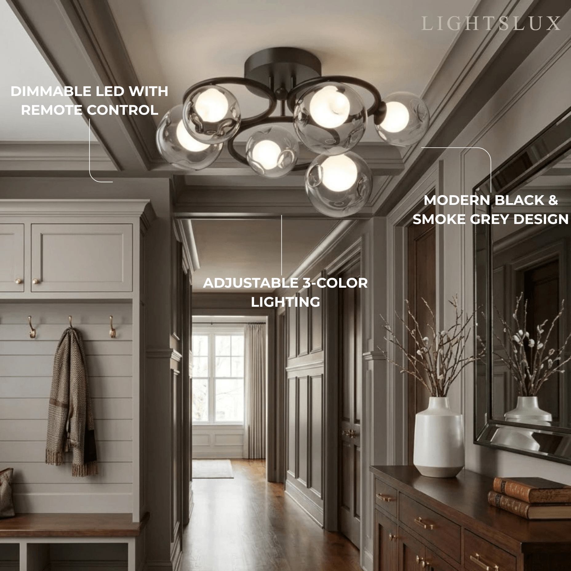 Stellar Modern Semi-Flush Ceiling Light 