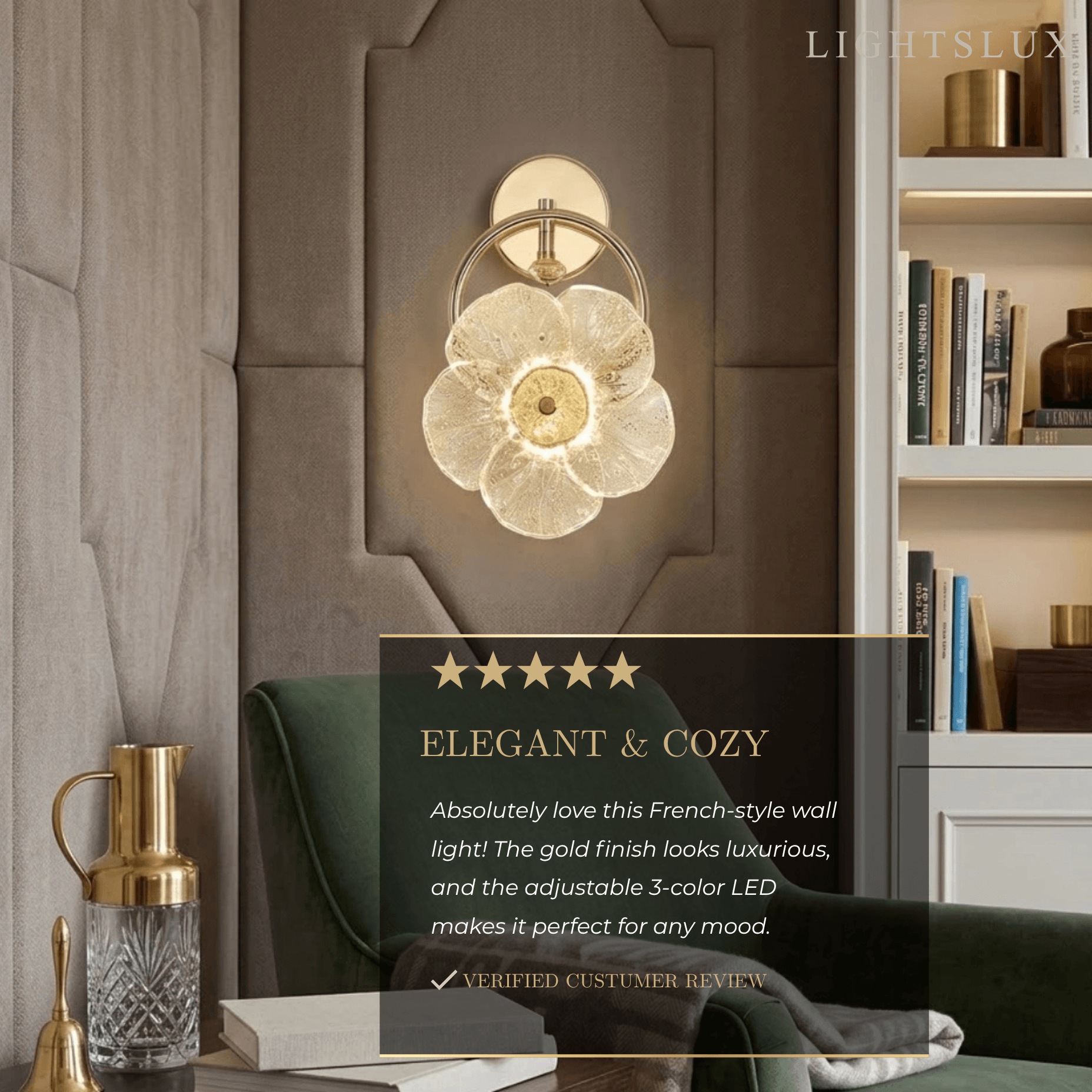 Modern Glass Flower Wall Lamp
