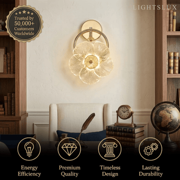 Modern Glass Flower Wall Lamp
