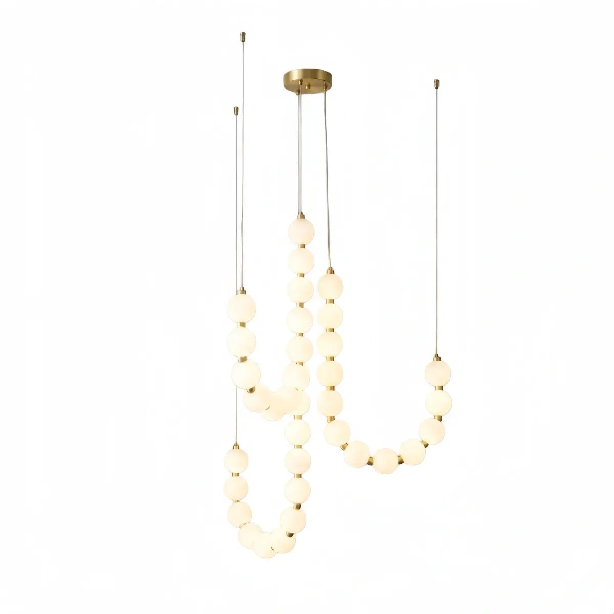 Elegant Chandelier — Brass & Acrylic White&Brass