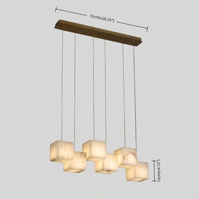 Minimalist Pendant Light — Marble & Stainless Steel White