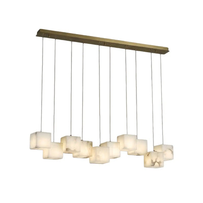 Minimalist Pendant Light — Marble & Stainless Steel White