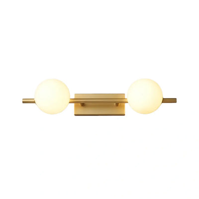 Modern Nordic Wall Lamp — Brass & Glass Milky White