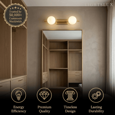Modern Nordic Wall Lamp — Brass & Glass Milky White