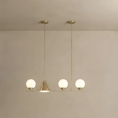 Vivara Modern Nordic Pendant Light — Brass & Glass Gold White for Dining Room