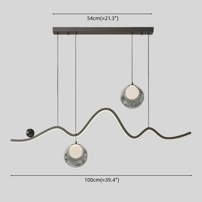 Modern Pendant Light — Iron & Aluminum Glossy Black