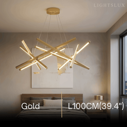 Minimalist Chandelier — Iron & Acrylic Black