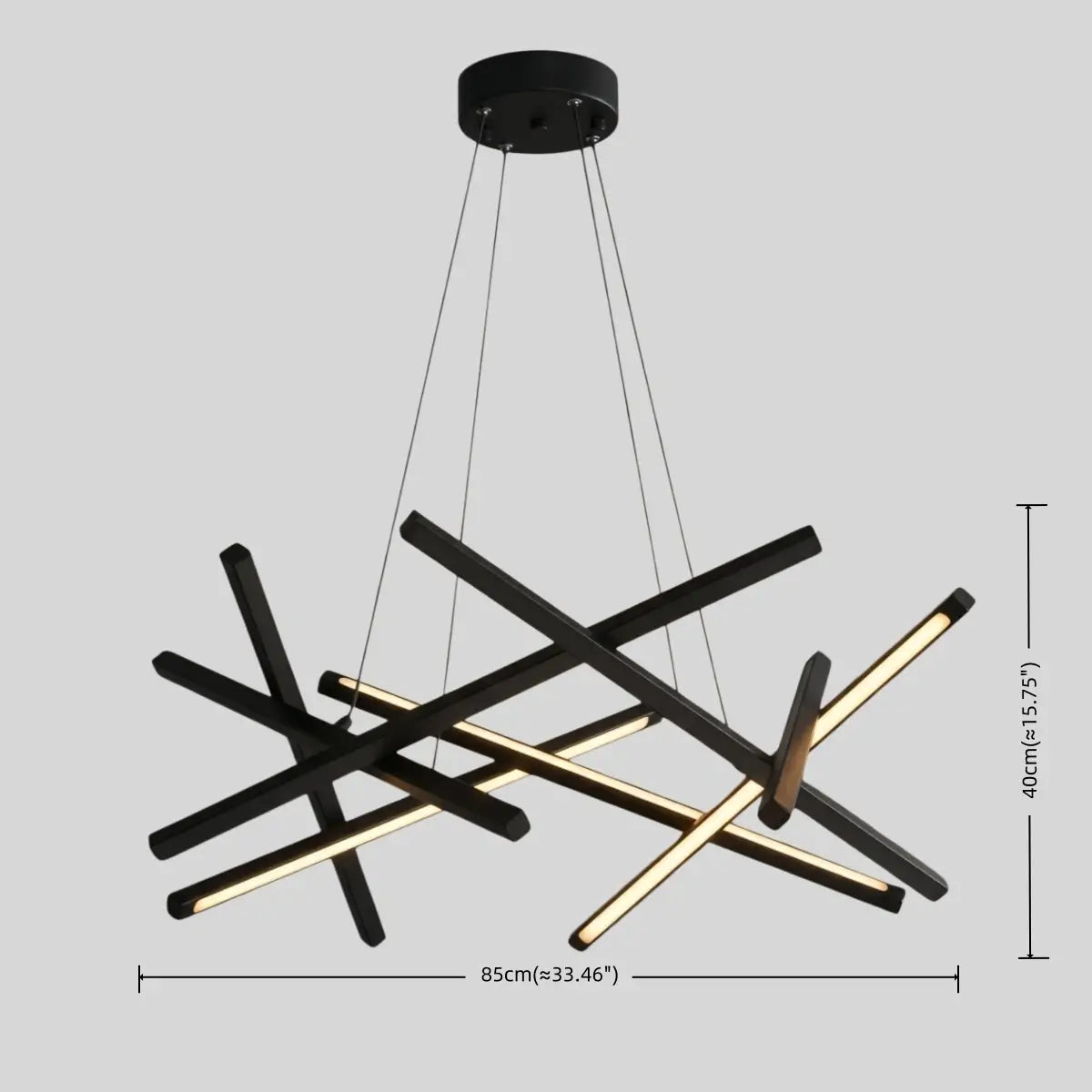 Minimalist Chandelier — Iron & Acrylic Black