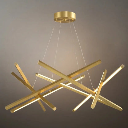 Minimalist Chandelier — Iron & Acrylic Black