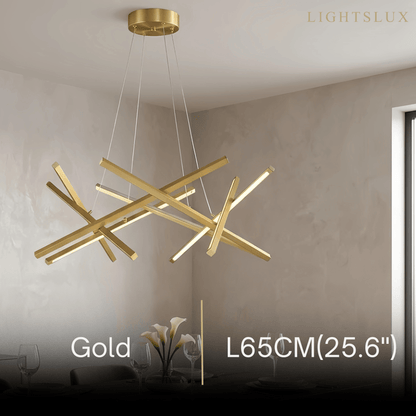 Minimalist Chandelier — Iron & Acrylic Black