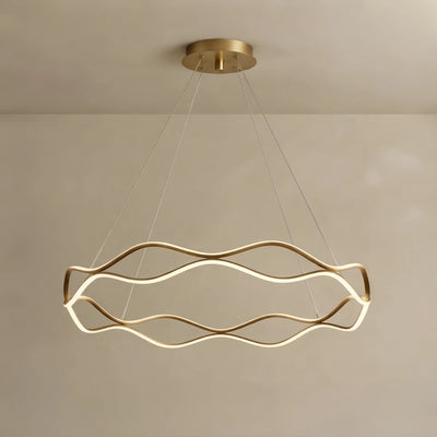  Chandelier – Wave Ring Gold/Black for Living Room / Dining Room