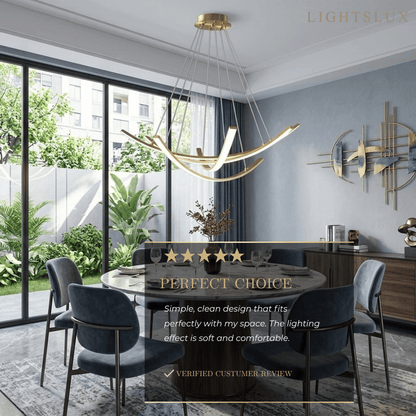 Modern Minimalist Chandelier — Brass Gold