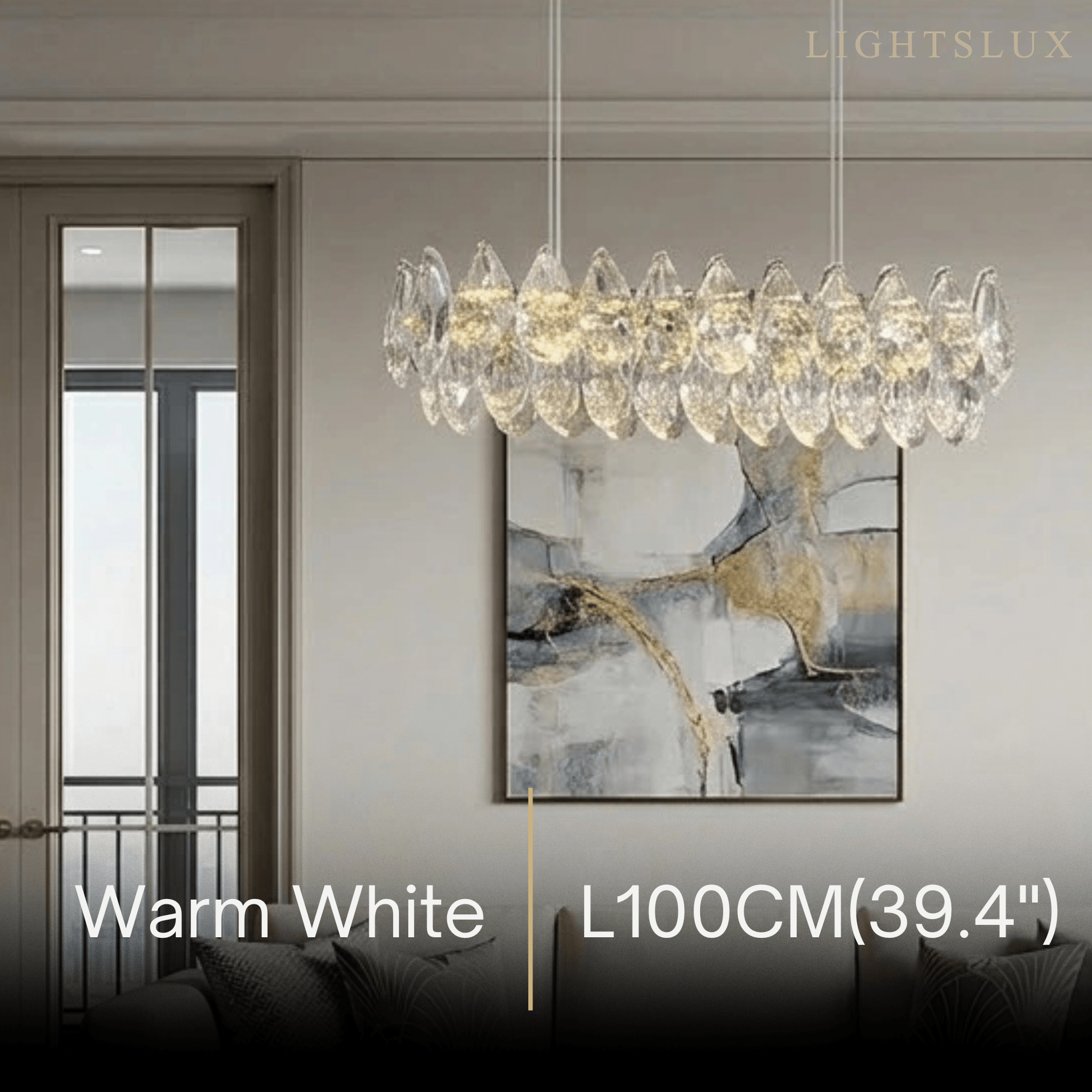 Modern Luxury Pendant Light — Carbon Steel & K9 Crystal Clear