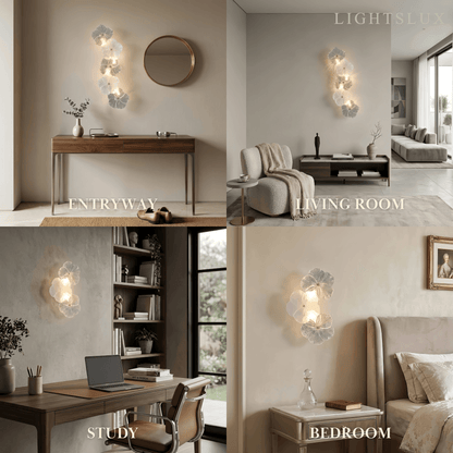 Modern Wall Lamp -- Carbon Steel & Glass White
