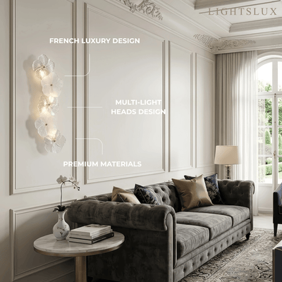Modern Wall Lamp -- Carbon Steel & Glass White