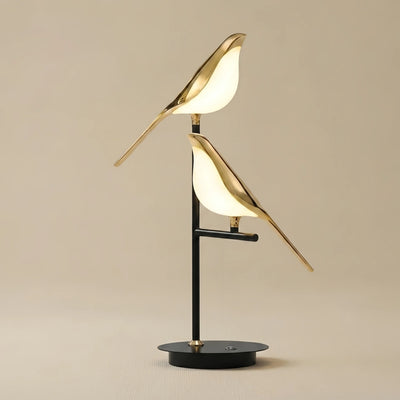 Acrylic Bird Table Lamp -- Adjustable Black & Gold for Bedroom Living Room