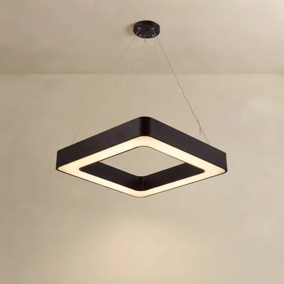 Arcato Modern Square Pendant Light -- Black Iron Acrylic for Office Meeting Room