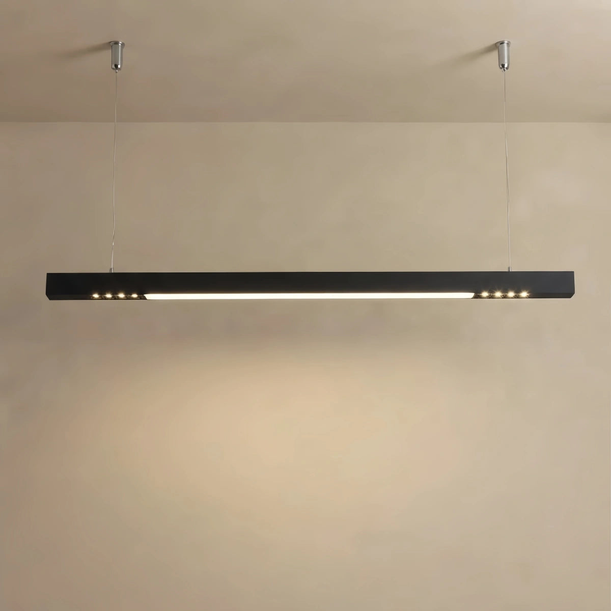 Arcato Modern Linear Pendant Light -- Aluminum PMMA Black or White for Office Meeting Room