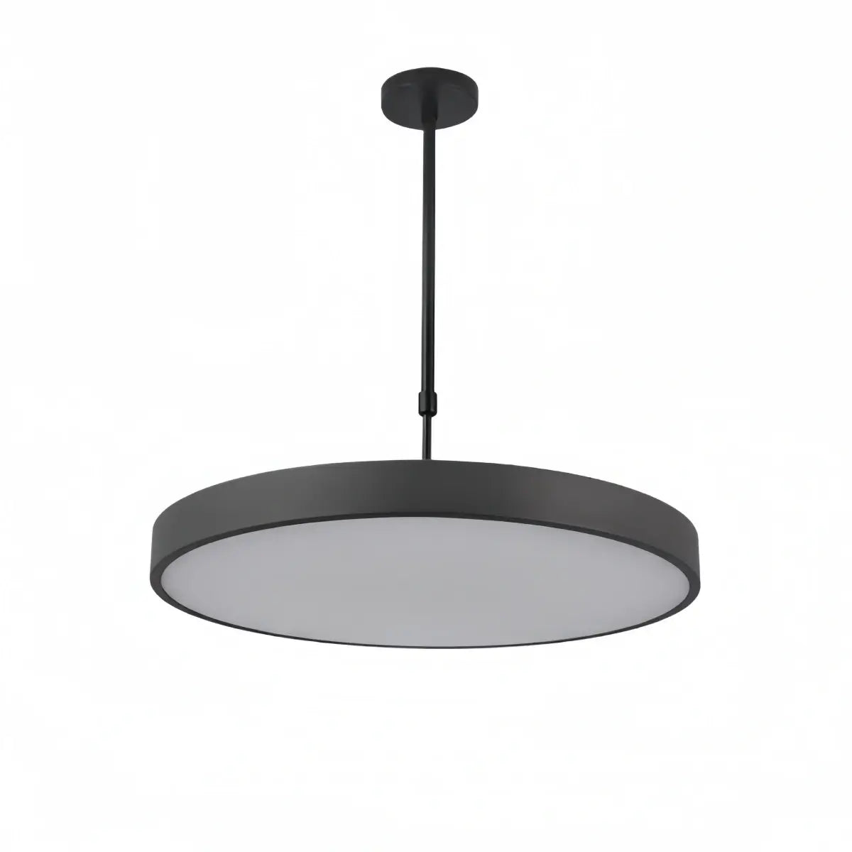 Modern Round Pendant Light -- Iron Acrylic Black or White