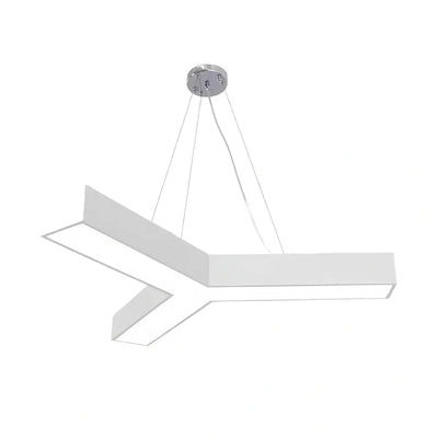 Modern Y-Shaped Pendant Light -- Aluminum Black White Silver