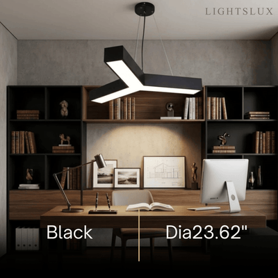 Modern Y-Shaped Pendant Light -- Aluminum Black White Silver