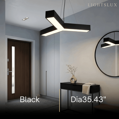 Modern Y-Shaped Pendant Light -- Aluminum Black White Silver