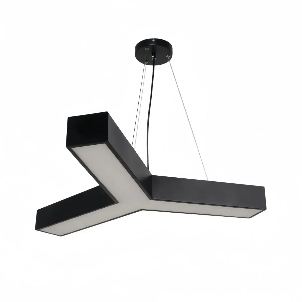 Modern Y-Shaped Pendant Light -- Aluminum Black White Silver