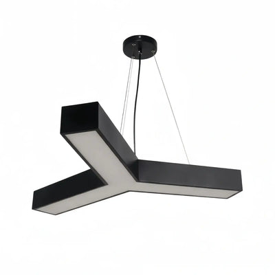 Modern Y-Shaped Pendant Light -- Aluminum Black White Silver