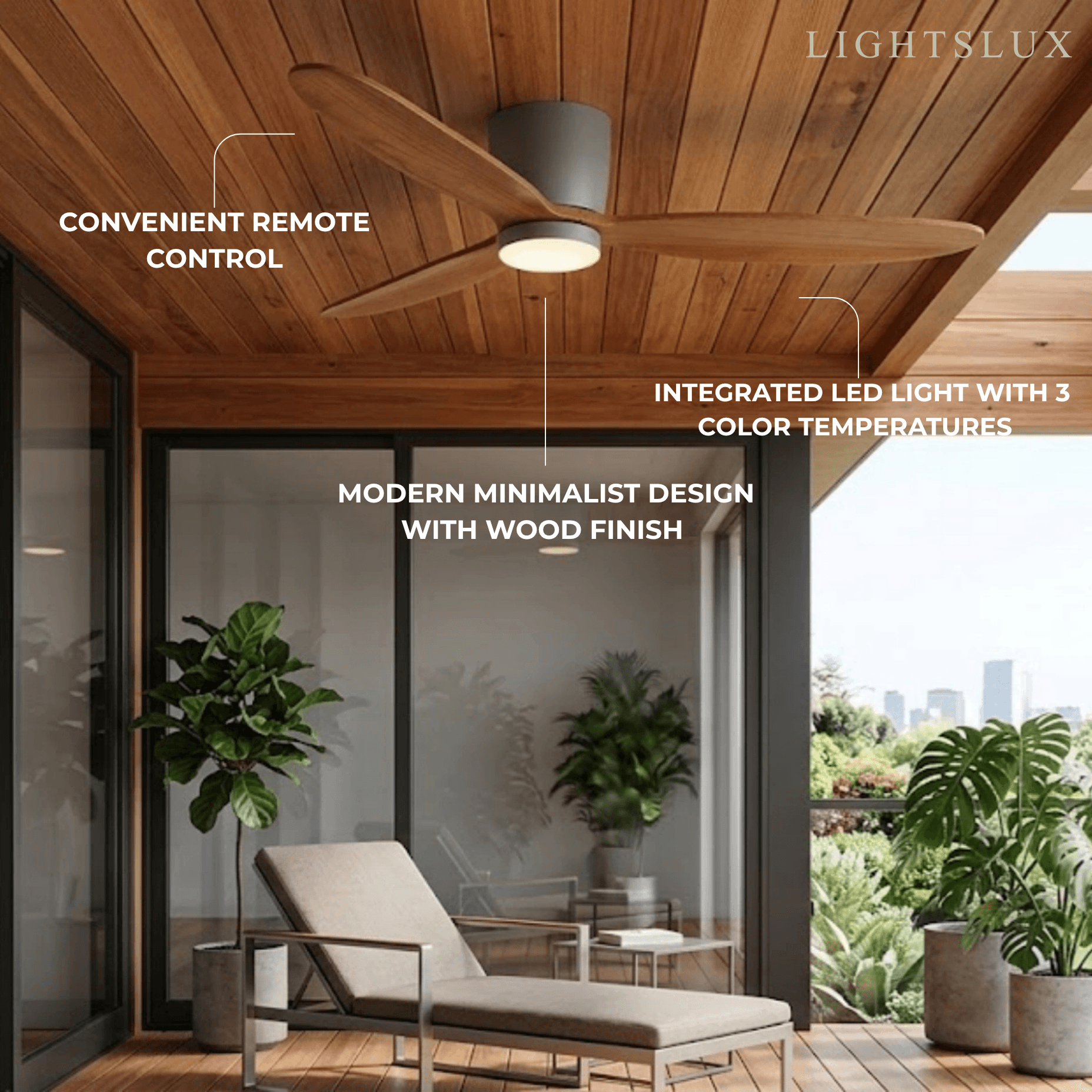 Vivara Minimalist Low Profile Ceiling Fan Light