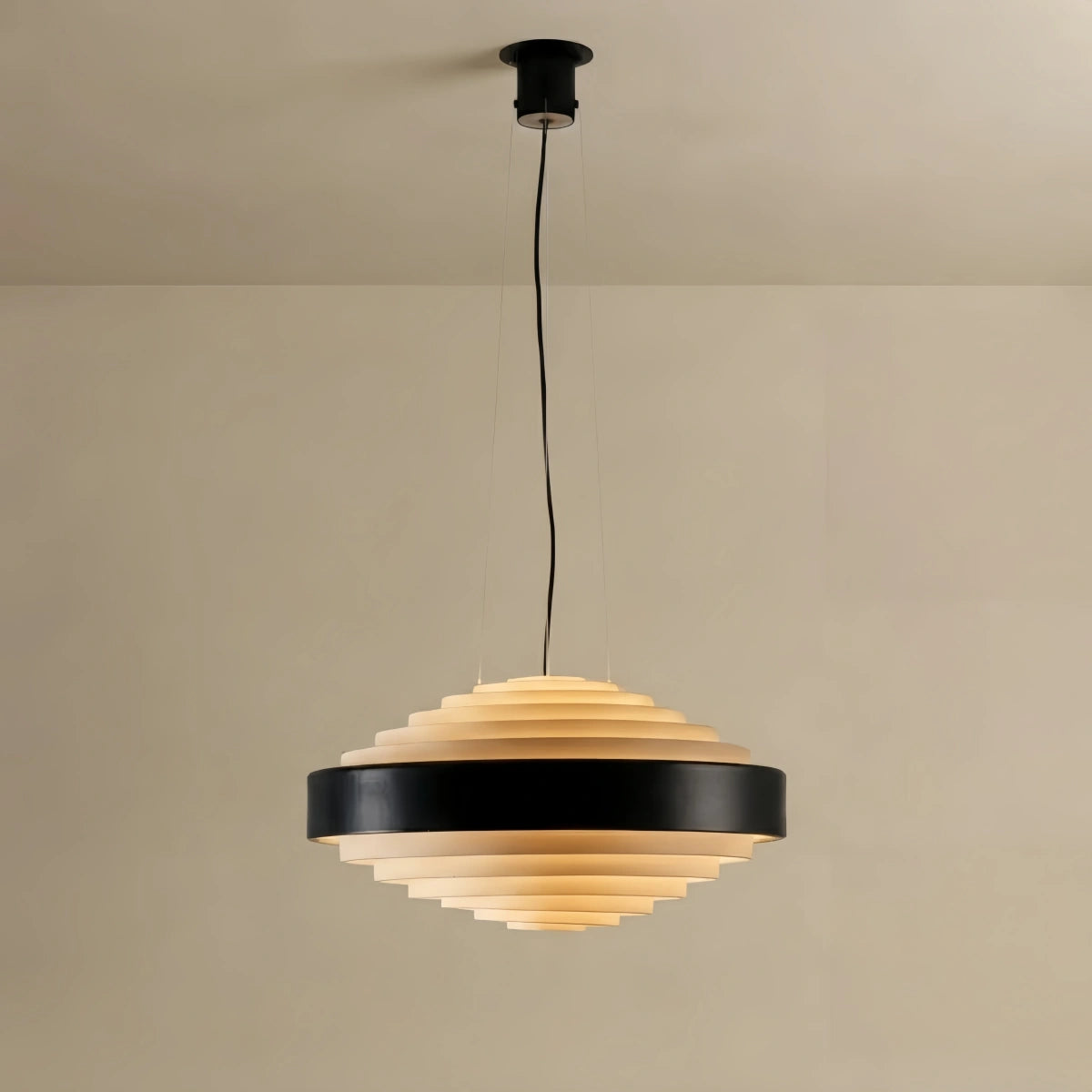 Arcato Geometric Tiered Pendant Light -- Metal White or Black for Kitchen Dining Room