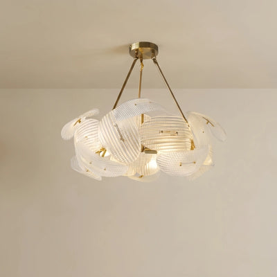 Lunara Elegant Petal Glass Chandelier -- Round or Linear for Bedroom Dining Room