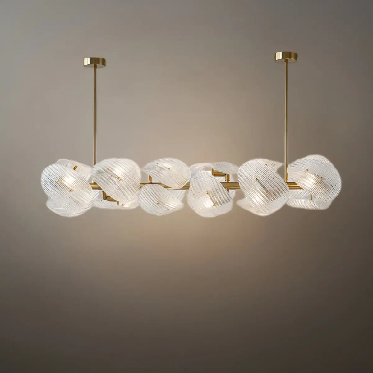 Elegant Petal Glass Chandelier -- Round or Linear