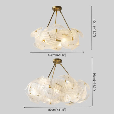 Elegant Petal Glass Chandelier -- Round or Linear