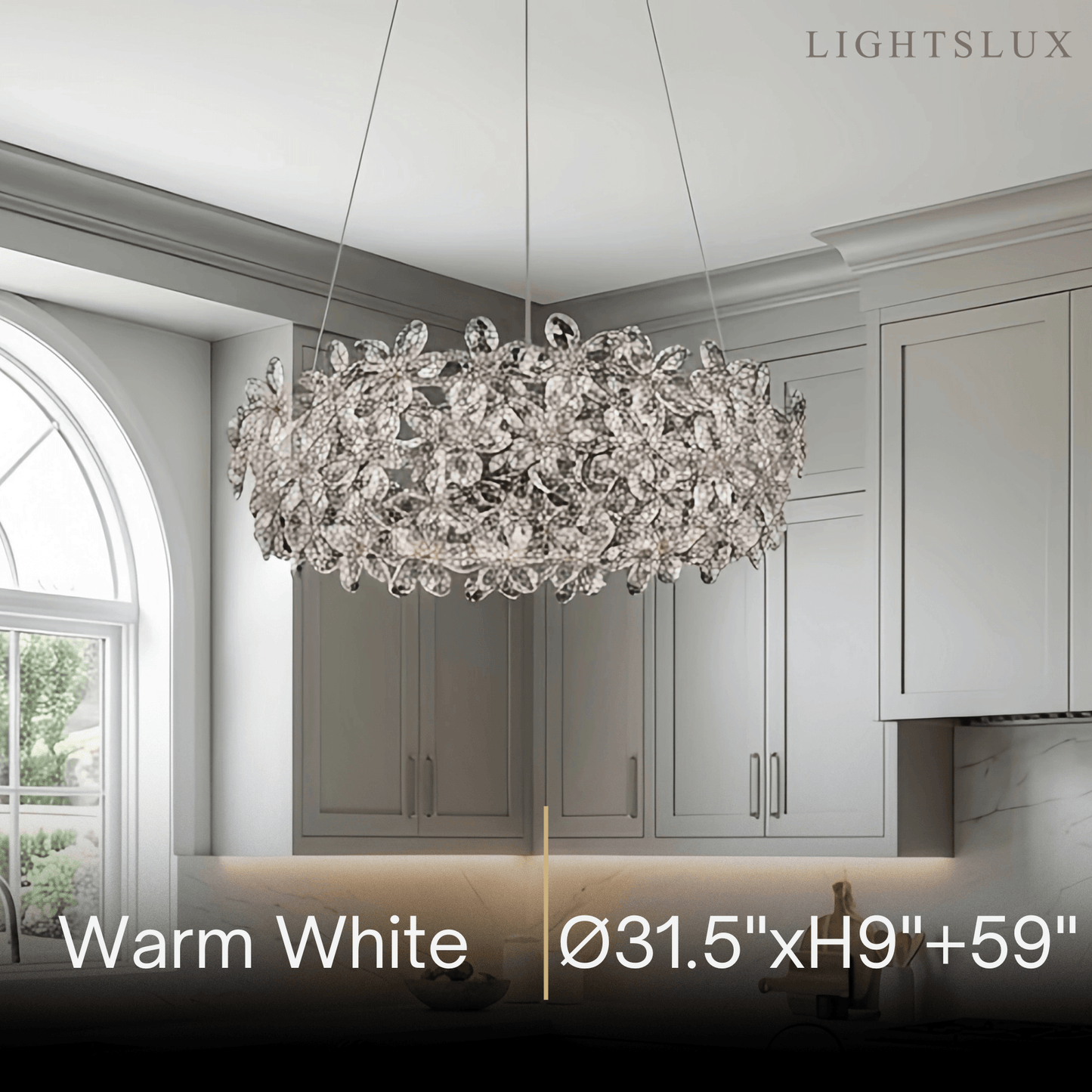 Excelis Luxury Crystal Flower Chandelier