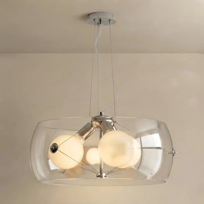  Industrial Cylinder Glass Pendant Light -- Clear/Smoked for Dining Room Kitchen