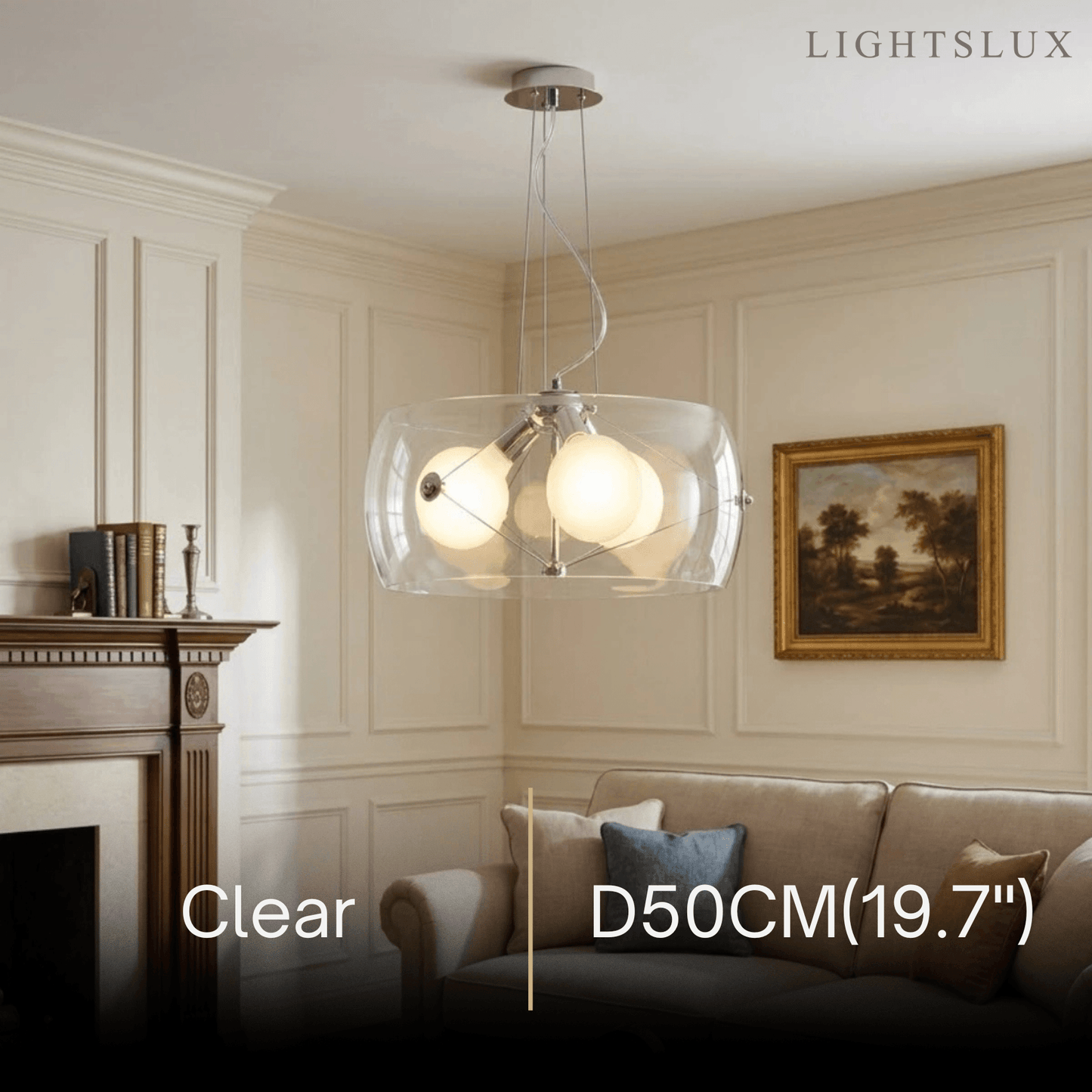 Industrial Cylinder Glass Pendant Light -- Clear or Smoked