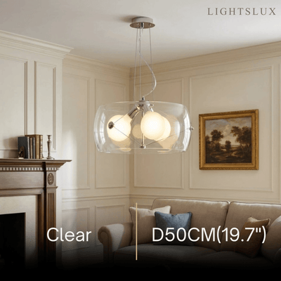 Industrial Cylinder Glass Pendant Light -- Clear or Smoked